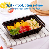 Black Base Container 38 oz with Lids 8 + 2 Free (10 Pieces) - hotpackwebstore.com